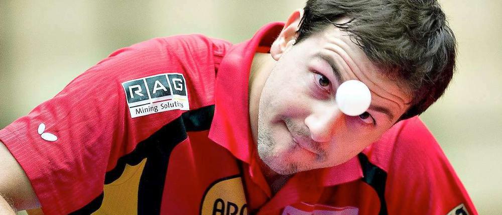 Den Ball voll im Blick: Tischtennis-Europameister Timo Boll.