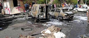 Der Schauplatz der Explosion in Damaskus.