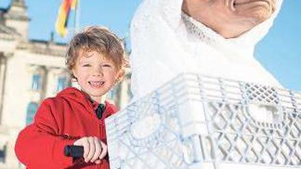 Stilecht unterwegs: E.T. als Wachsfigur.