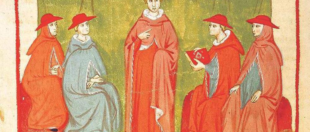 Bannstrahl aus Avignon. Papst Johannes XXII., hier eine Darstellung seiner Wahl, entstanden um 1370, erließ ein Interdikt für Berlin-Cölln. Foto: Bildarchiv Preußischer Kulturbesitz