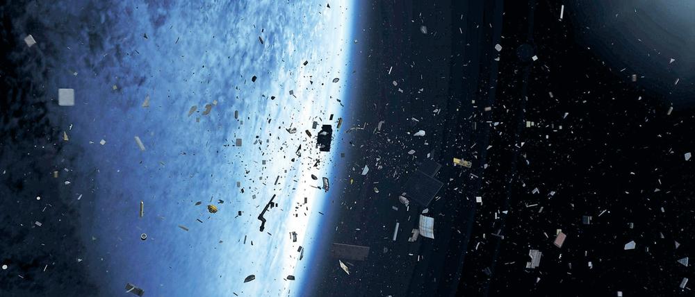 Weltraumtrümmer kreisen um die Erde.