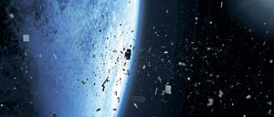 Weltraumtrümmer kreisen um die Erde.