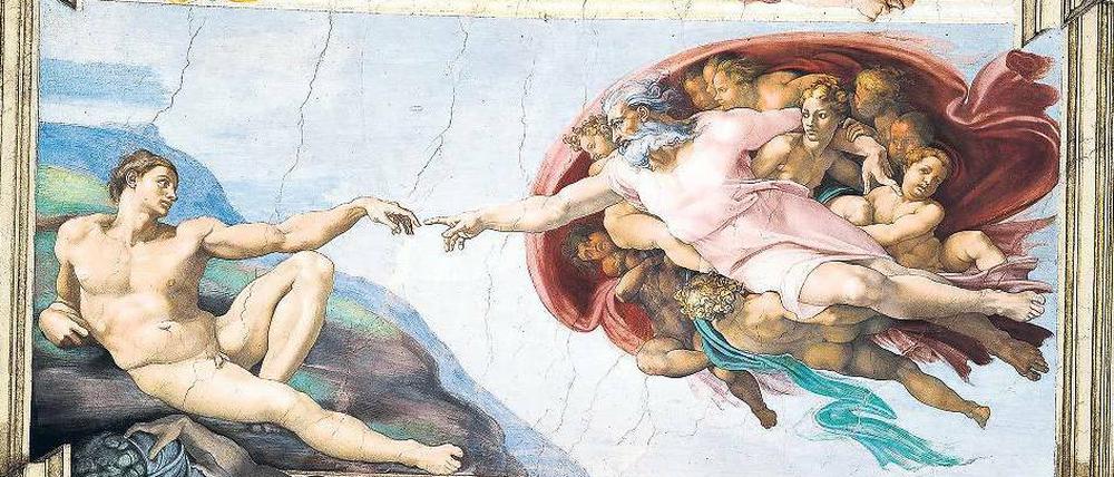 Gott und Mensch. Michelangelos „Erschaffung Adams“ in der Sixtinischen Kapelle. Foto: dpa