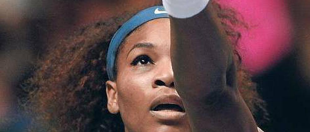 Hoch hinaus. Serena Williams hat von ihren letzten 49 Matches 47 gewonnen. Foto: AFP