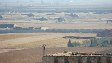 Eine vom Regime genutzte Militärbasis bei Idlib in Syrien.