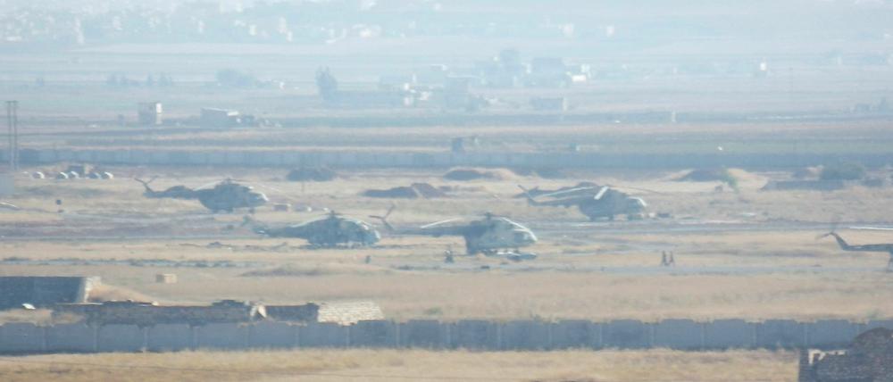 Eine vom Regime genutzte Militärbasis bei Idlib in Syrien.