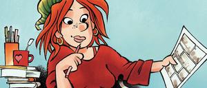 In der Zeichenschule. Markus Hockenbrink hat „Der Comic im Kopf“ illustriert, hier das Titelbild.