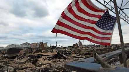 In manchen Teilen New Yorks hat Hurrikan "Sandy" völlige Zerstörung hinterlassen. So wie hier in Breezy Point Queens.