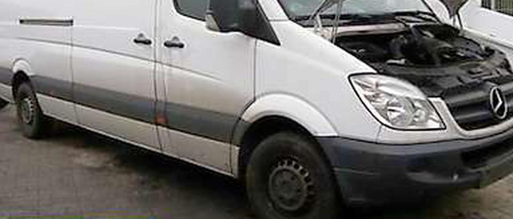 Der Ende Oktober von der polnischen Polizei sichergestellte Transporter.