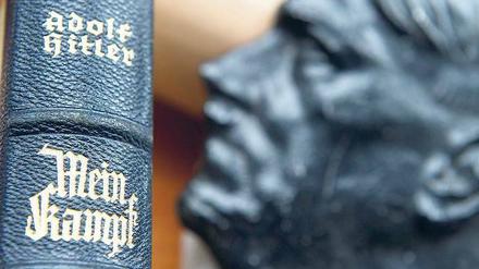 Leicht zugängliches Rüstzeug. Im März zeigte die Polizei in Koblenz eine bei einer Razzia gegen Rechtsextreme entdeckte „Mein Kampf“-Ausgabe und eine Hitler-Büste.
