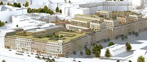 Neues Stadtviertel. Projektentwickler Huth baut ab jetzt auch an der Ecke Wilhelm- und Voßstraße (vorne). Rechts dahinter entsteht das große Shoppingcenter. 