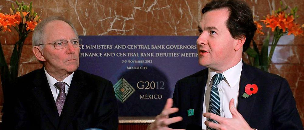 Schäuble und Osborne in Mexiko: Einheitliche Standards: ja; Unternehmen vergraulen: nein.