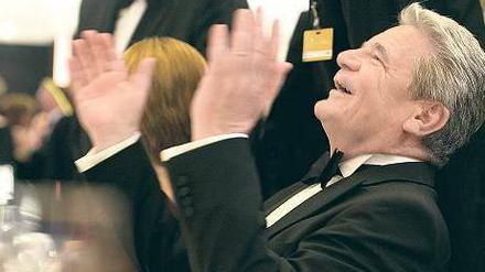 Oh Happy Day! Bundespräsident Gauck hatte seinen Spaß. Foto: dapd
