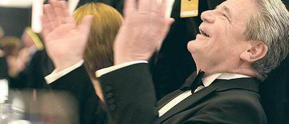 Oh Happy Day! Bundespräsident Gauck hatte seinen Spaß. Foto: dapd
