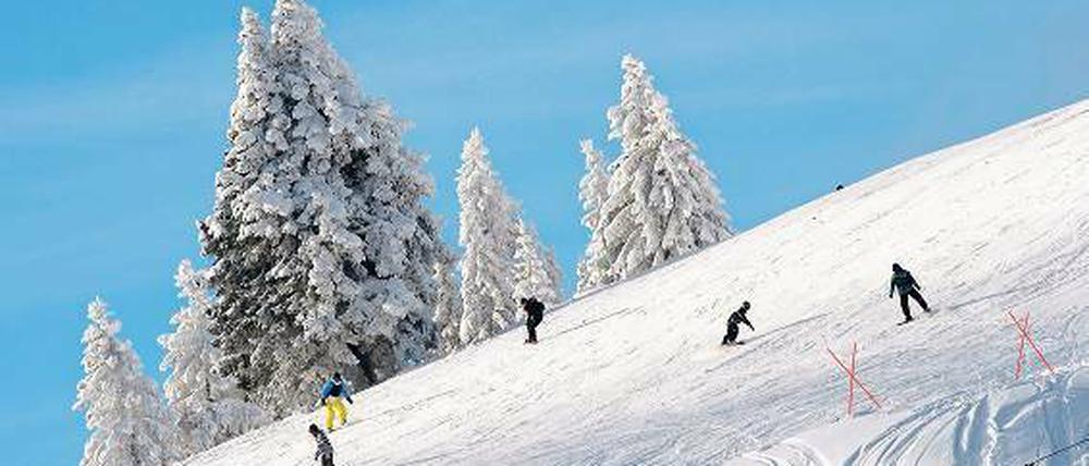 Abwärts geht’s immer. An Baden-Württembergs höchstem Gipfel finden Sportler im Winter ihr Glück.
