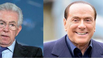 Monti und Berlusconi: Rücktritt und Rückkehr.