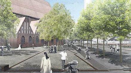 .Neues Umfeld. Die Marienkirche soll aus der Versenkung geholt werden. Die Planungen stammen von den Landschaftsarchitekten Levin Monsigny.