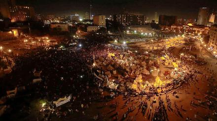 Auf dem Tahrir-Platz im Herzen Kairos wird wieder campiert - und protestiert. 