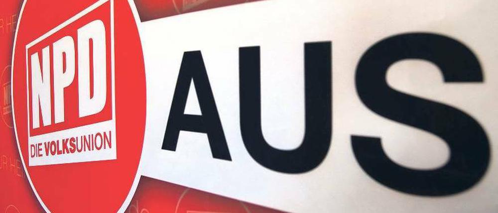 Die NPD beschäftigt derzeit die Juristen. Die Partei selbst strebt ein Verfahren vor dem Bundesverfassungsgericht an. Foto: dpa