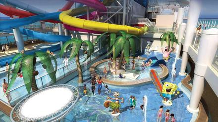 Freier Fall auf hoher See. Diesen Nervenkitzel bietet als erstes Schiff überhaupt die "Norwegian Breakaway" in ihrem Aqua Park.