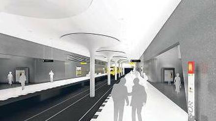 Berliner Rathaus: Die Station vor dem Amtssitz des Regierenden Bürgermeisters sollte schon 2015 eröffnet werden. Da man bei archäologischen Grabungen auf Reste des früheren Rathauses gestoßen war, verzögerten sich die Arbeiten jedoch, weil das Architekturbüro Collignon nun umplanen musste. Unter anderem wurde ein Eingang verlegt. Der Einbau eines „archäologischen Fensters“ mit einem Blick auf die freigelegten Fundamente ist bei der Umplanung berücksichtigt worden.