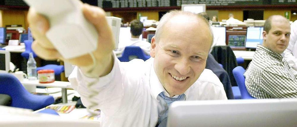 Zufrieden. An der Frankfurter Börse war die Stimmung 2012 trotz Schuldenkrise gut.