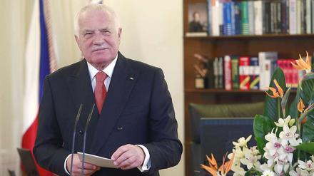 Präsident Vaclav Klaus bei seiner Neujahrsansprache