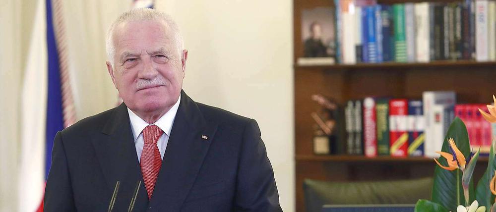 Präsident Vaclav Klaus bei seiner Neujahrsansprache