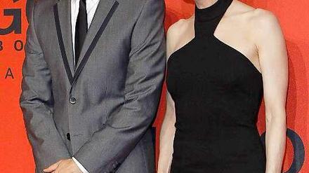Hollywood goes Berlin Fashion: Die Schauspieler Edward Norton und Renée Zellweger besuchten am Donnerstagabend die Show von Hugo Boss. 