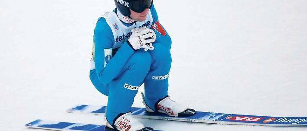 Bequeme Bretter. Der Norweger Anders Jacobsen symbolisiert den Erfolg eines Quereinsteigers in den Nordischen Skisport. Foto: dpa