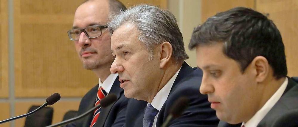 Klaus Wowereit, Jan Stöß und Raed Saleh.