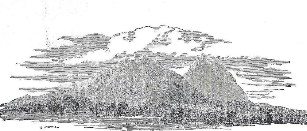 Der "Rothe Berg", "Roper's Pik" und Scott's Pik", die Leichhardt auf seiner Reise entdeckte. 