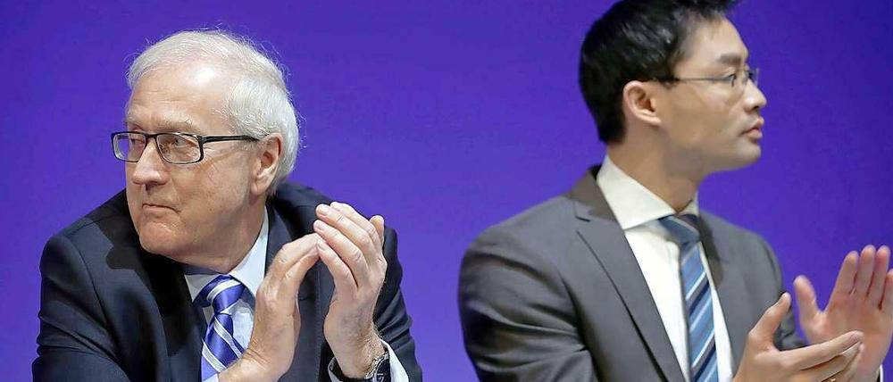 FDP-Fraktionschef Rainer Brüderle und der Parteivorsitzende Philipp Rösler.