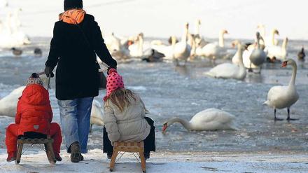 Gefahr durch Temperaturwechsel. Aufs Eis sollte niemand gehen – rodeln schon eher. 