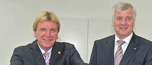 Sie wollen, dass ihre Länder von dem Erwirtschafteten mehr behalten dürfen: Hessens Ministerpräsident Volker Bouffier (links) und Bayerns Regierungschef Horst Seehofer.