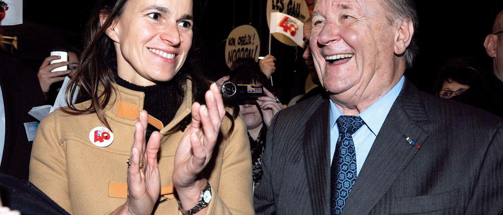Kulturerbe: Uderzo mit der französischen Kulturministerin Aurelie Filipetti beim Festivalbesuch.