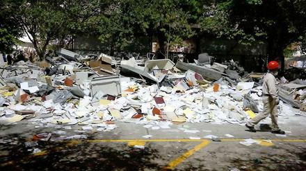 Spuren der Verwüstung nach einer Explosion in Mexiko-Stadt.