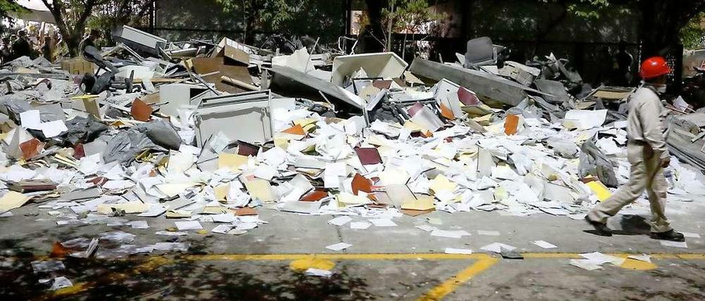Spuren der Verwüstung nach einer Explosion in Mexiko-Stadt.