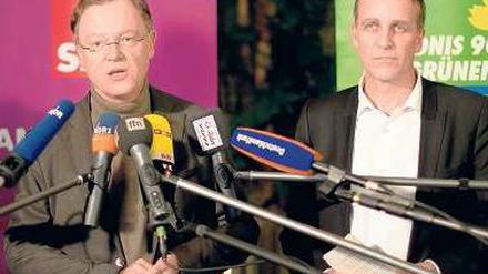 Einig. Stephan Weil (SPD, links) und Stefan Wenzel (Grüne).
