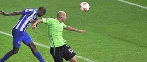 Tor. Adrian Ramos (l.) erzielt, wie hier gegen 1860 München am 4. Spieltag, häufig den wichtigen ersten Treffer für Hertha.