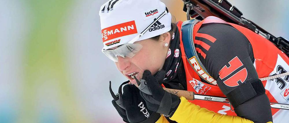 Andrea Henkel hat in Nove Mesto noch zwei Chancen auf einen vorderen Platz im Einzel.