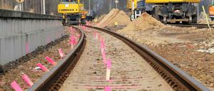 Bauarbeiten auf der Strecke Berlin-Rostock.