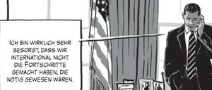 Entscheider: Neben Wissenschaftlern spielen auch Politiker wie Barack Obama eine Rolle in dem Comic.