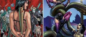 Schlüsselreize: Die Cover der Bände 1 und 7.