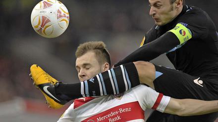 Schmerzhafte Angelegenheit. Nicht nur in dieser Szene mussten die Stuttgarter leiden.