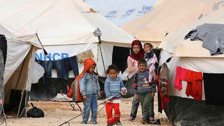 Syrische Flüchtlinge in einem Lager in Jordanien. 