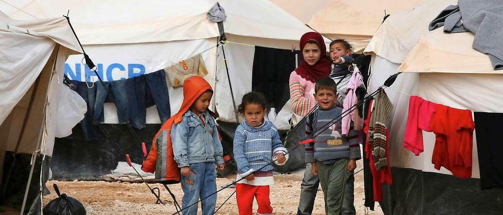 Syrische Flüchtlinge in einem Lager in Jordanien. 