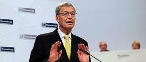 Rücktritt: Gerhard Cromme legt sein Amt als Chef des kriselnden Stahlkonzerns Thyssen-Krupp nieder.
