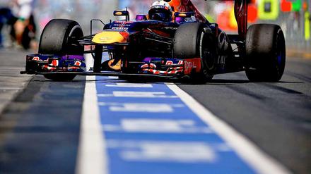 Blauer Teppich. Sebastian Vettel beim freien Training in Australien.