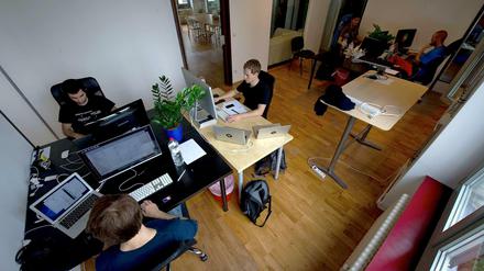 Junge Arbeiter beim South by Southwest.